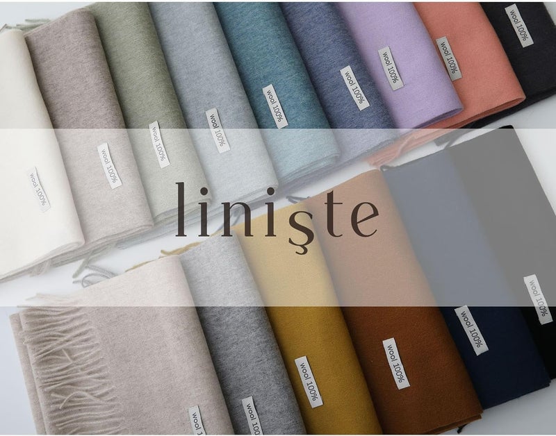 linişte 100% Wool Scarf - Men and Women Winter Warm Soft Luxurious Solid Colors Gift Box - Image 5